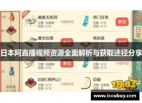 日本阿直播视频资源全面解析与获取途径分享